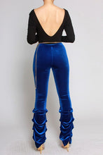 Load image into Gallery viewer, Blue Velvet Ruched Pants
