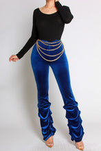 Load image into Gallery viewer, Blue Velvet Ruched Pants
