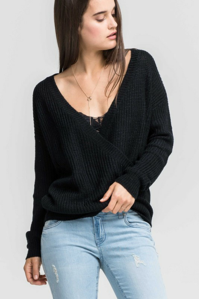 Lush Cross front Sweater